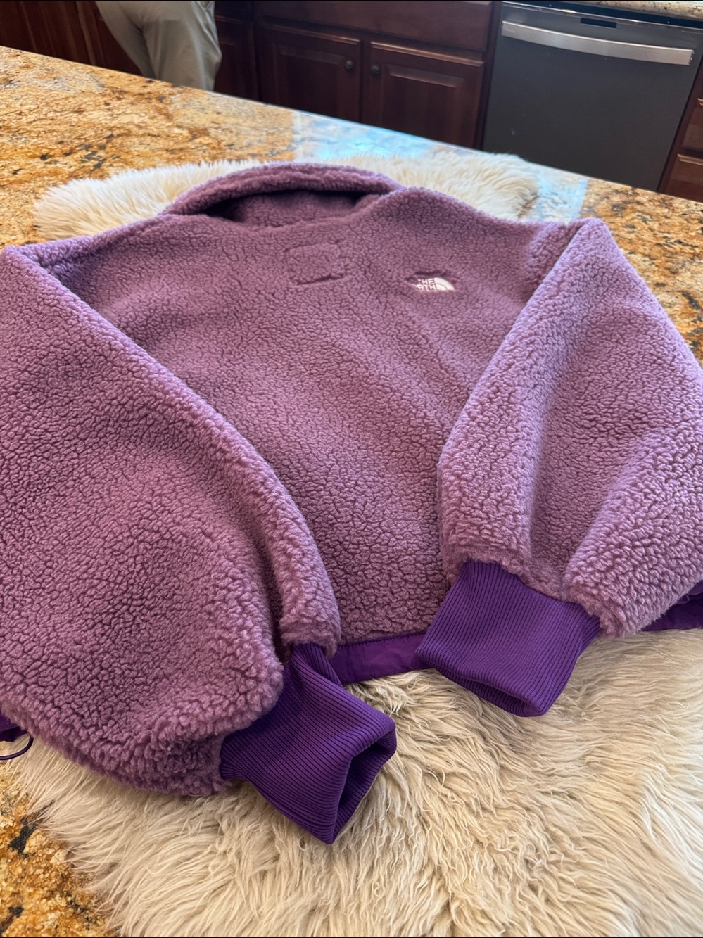 The North Face lined fleece pullover. Purple size medium. - Picture 6 of 7